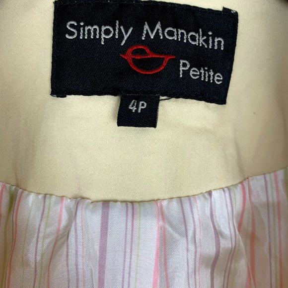 2/$25 - VINTAGE 90s Yellow Buttoned Blazer by Simply Manakin - Picture 9 of 10